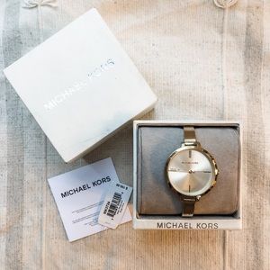 Michael Kors Gold Bangle Watch with Crystal Hands